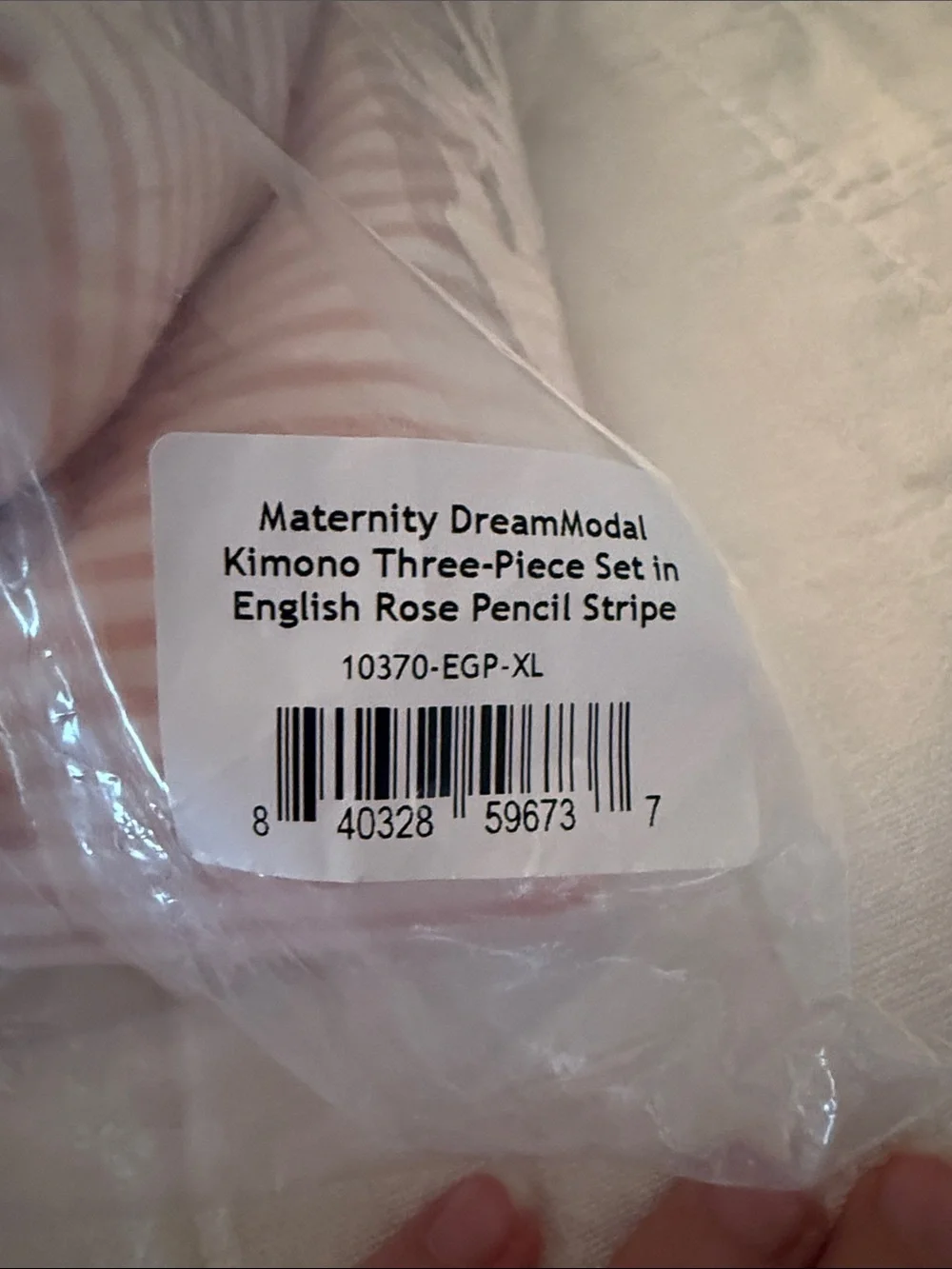 Maternity Ribbed Wrap Pajama Set — Light Pink